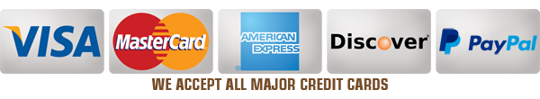 We Accept All Major Credit Cards